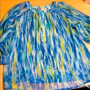 Like new Chico’s sheer blouse with Free Tank!